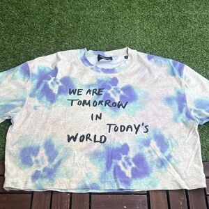 The Kooples Tie-Dye Graphic Crop Top